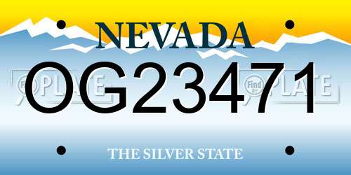 OG23471 Nevada License Plate