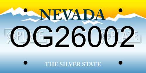OG26002 Nevada License Plate