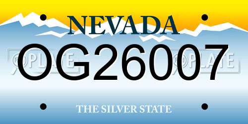 OG26007 Nevada License Plate