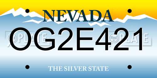 OG2E421 Nevada License Plate