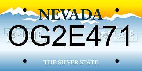 OG2E471 Nevada License Plate