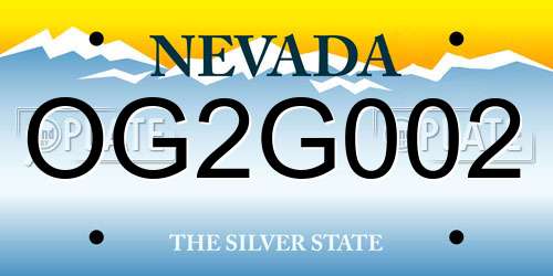 OG2G002 Nevada License Plate
