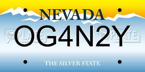 OG4N2Y Nevada License Plate