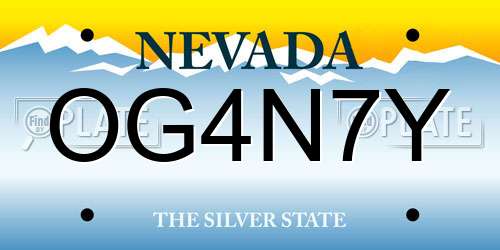 OG4N7Y Nevada License Plate