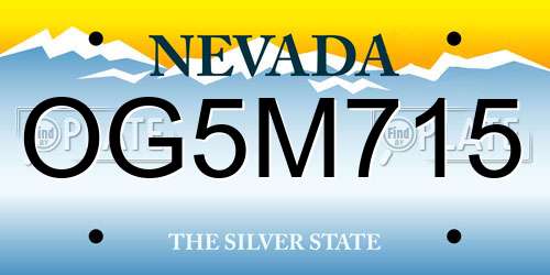 OG5M715 Nevada License Plate