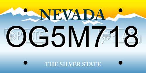 OG5M718 Nevada License Plate