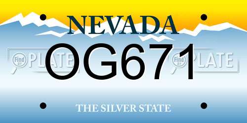 OG671 Nevada License Plate