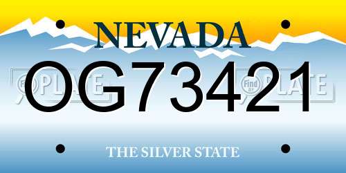 OG73421 Nevada License Plate