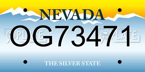 OG73471 Nevada License Plate