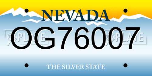 OG76007 Nevada License Plate