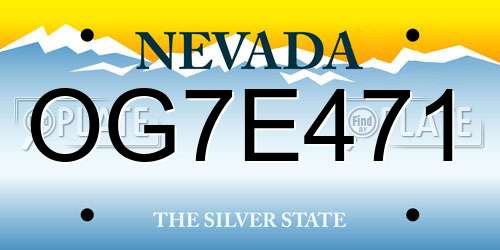 OG7E471 Nevada License Plate