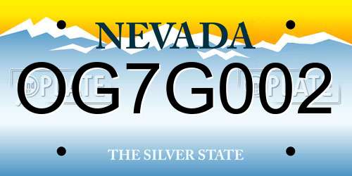 OG7G002 Nevada License Plate