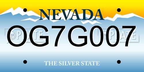 OG7G007 Nevada License Plate