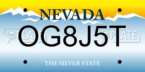 OG8J5T Nevada License Plate
