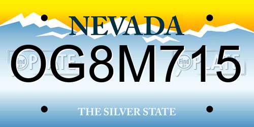 OG8M715 Nevada License Plate