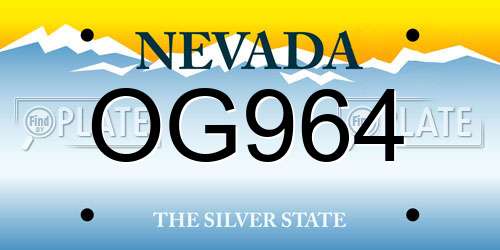 OG964 Nevada License Plate