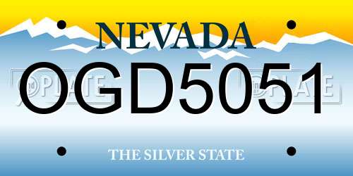 OGD5051 Nevada License Plate