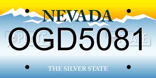 OGD5081 Nevada License Plate