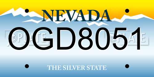 OGD8051 Nevada License Plate
