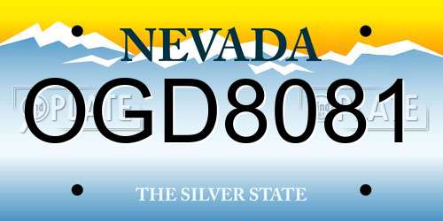 OGD8081 Nevada License Plate