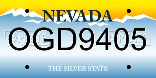 OGD9405 Nevada License Plate