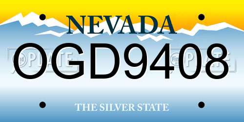 OGD9408 Nevada License Plate