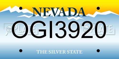 OGI3920 Nevada License Plate