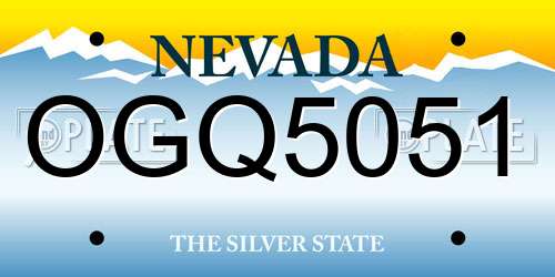 OGQ5051 Nevada License Plate