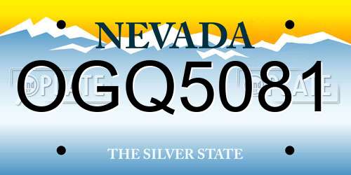 OGQ5081 Nevada License Plate