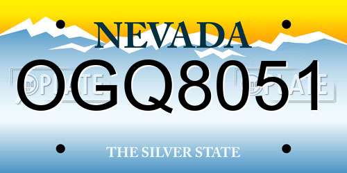 OGQ8051 Nevada License Plate