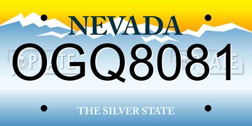 OGQ8081 Nevada License Plate
