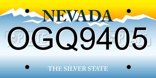 OGQ9405 Nevada License Plate