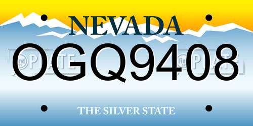 OGQ9408 Nevada License Plate