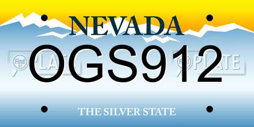 OGS912 Nevada License Plate