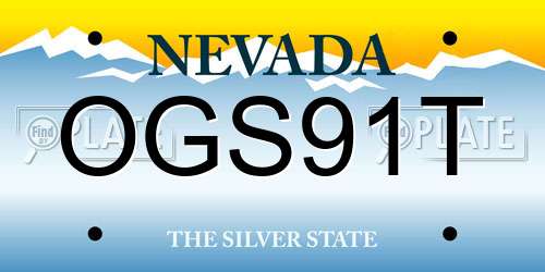 OGS91T Nevada License Plate
