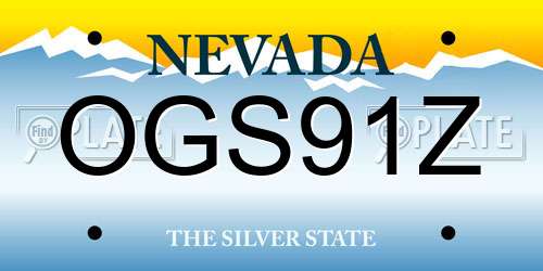 OGS91Z Nevada License Plate