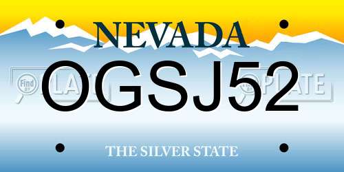 OGSJ52 Nevada License Plate