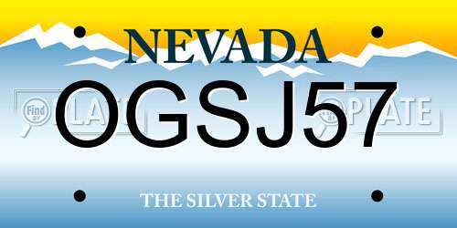 OGSJ57 Nevada License Plate
