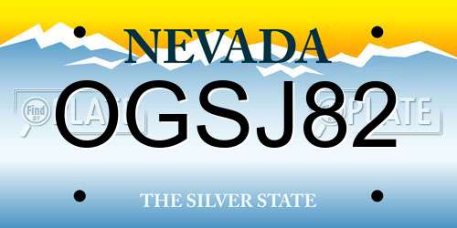OGSJ82 Nevada License Plate