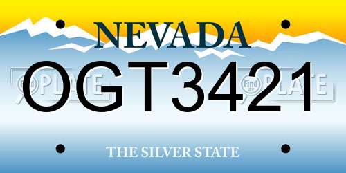 OGT3421 Nevada License Plate
