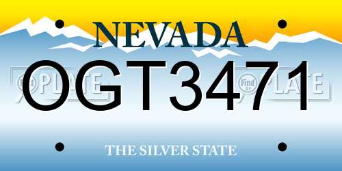 OGT3471 Nevada License Plate