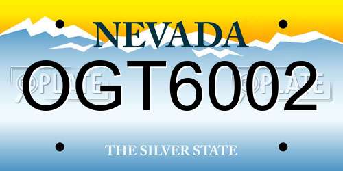 OGT6002 Nevada License Plate