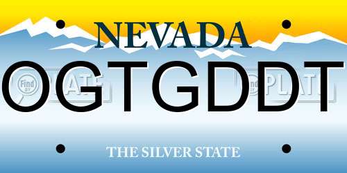 OGTGDDT Nevada License Plate