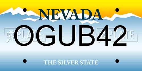 OGUB42 Nevada License Plate