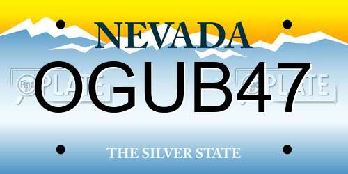 OGUB47 Nevada License Plate