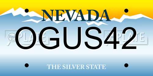 OGUS42 Nevada License Plate