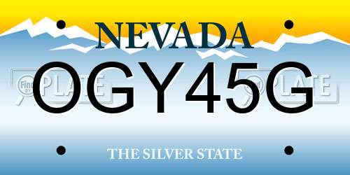 OGY45G Nevada License Plate