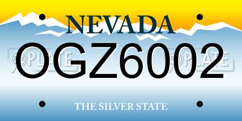 OGZ6002 Nevada License Plate