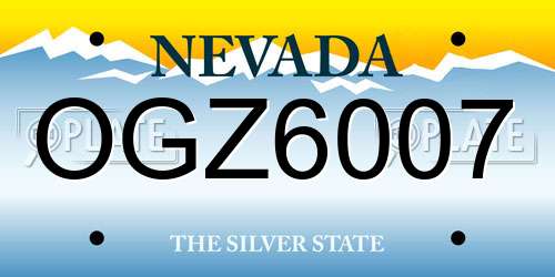 OGZ6007 Nevada License Plate