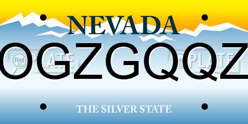 OGZGQQZ Nevada License Plate